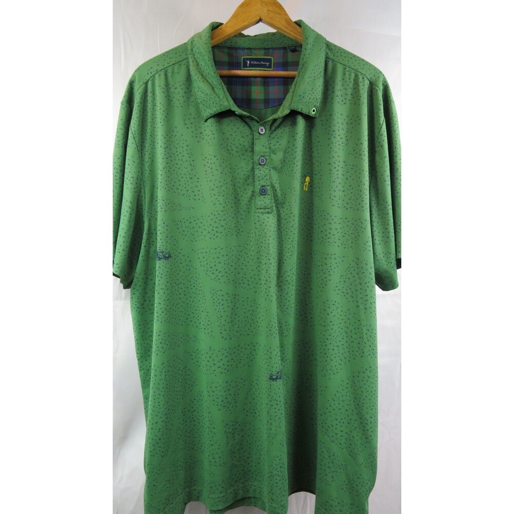 William Murray Golf Polo Green All Over Grass Mower Size XL Good Condition
